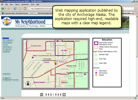 Web mapping application included with ArcGIS Server